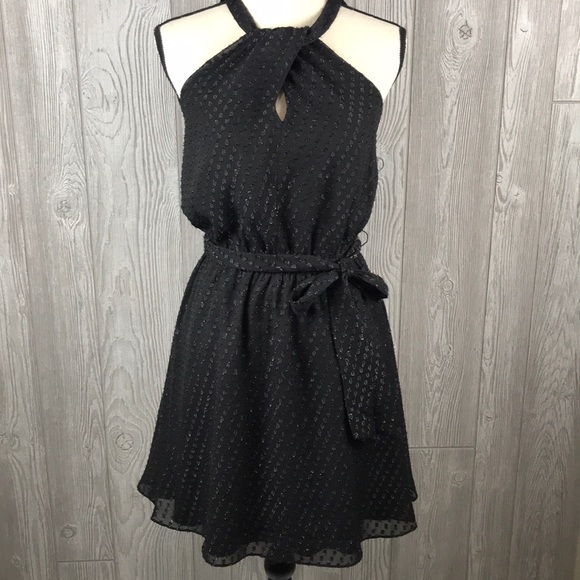 Express Dresses & Skirts - Express Sparkle Halter Dress Tie Waist  Sz S